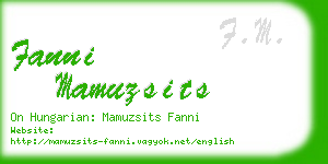 fanni mamuzsits business card